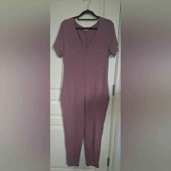 Smash + Tess Pants - Purple Short Sleeve Jumpsuit